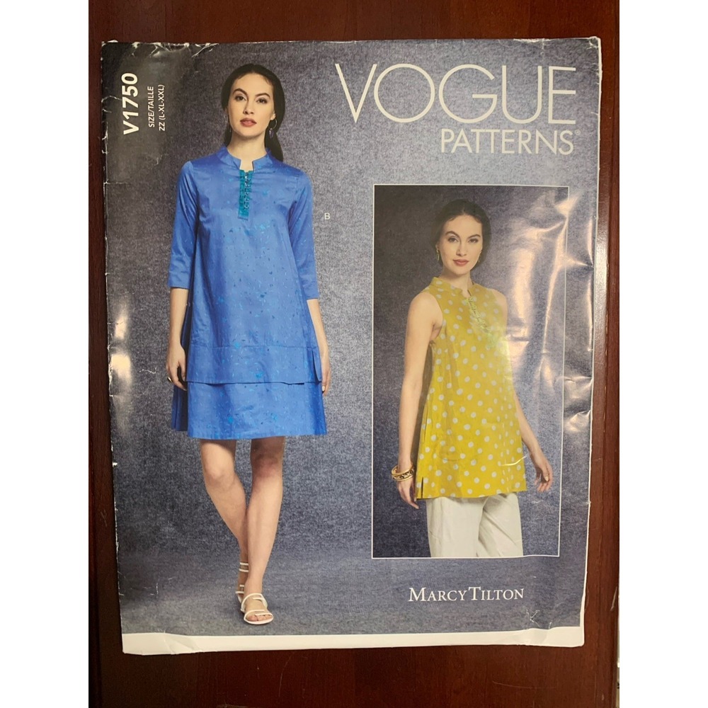 Vogue Marcy Tilton Pattern V1750‎ UNCUT Easy Tunic and Dress Size ZZ (L-XXL)